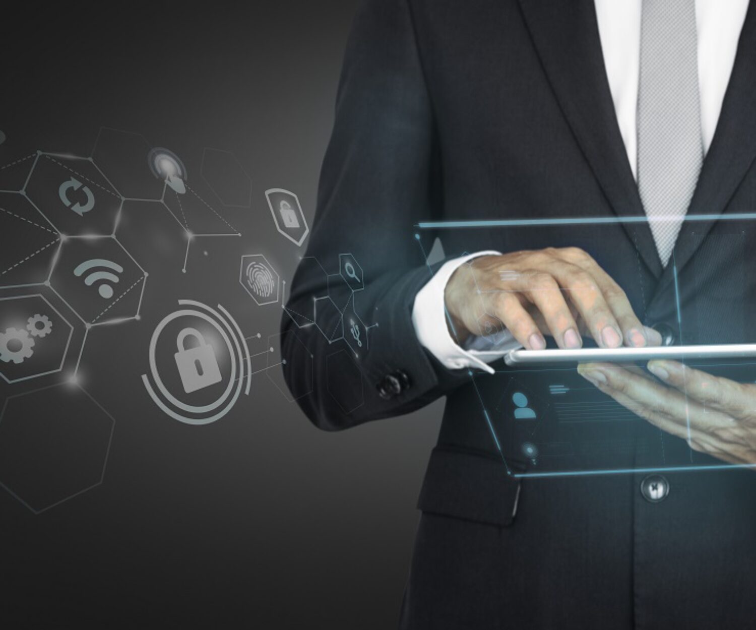 Businessman using a digital tablet